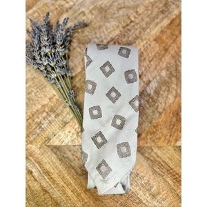 SUITSUPPLY: Silk Cream & Brown Geometric Tie